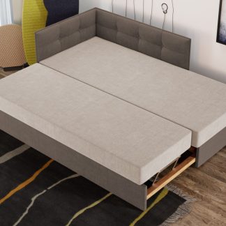 Divan / Pat tapitat Crem / Maro Story Extensibil