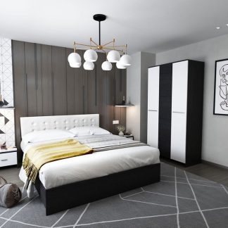 Set Mobila Dormitor Mario 3U 4 piese tapitat alb