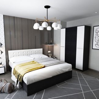 Set Mobila Dormitor Mario 4U 4 piese tapitat alb