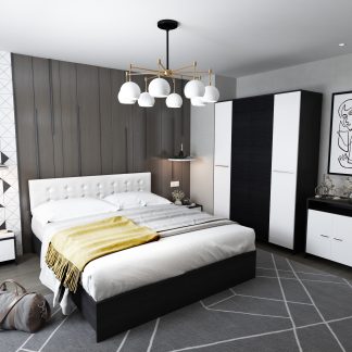 Set Mobila Dormitor Mario 4U tapitat alb