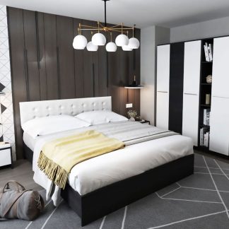 Set Mobila Dormitor Mario 3U 5 piese tapitat alb