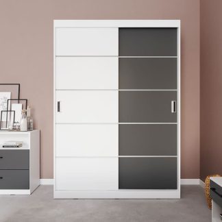 Dulap Avangard 138 usi alb/gri