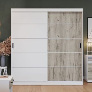 Dulap Forest 184 usi alb/stejar k02