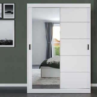 Dulap Nordis 138 usi oglinda/alb