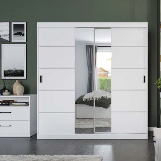 Dulap Nordis 184 usi alb/oglinda