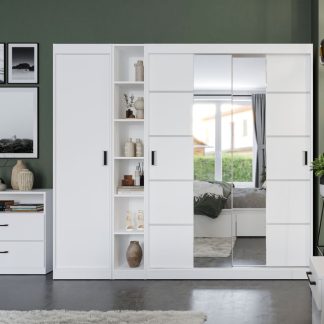 Dulap Nordis 210 usi alb/oglinda