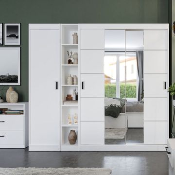 Dulap Nordis 210 usi alb/oglinda
