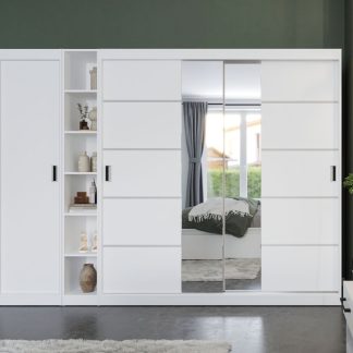 Dulap Nordis 256 usi alb/oglinda