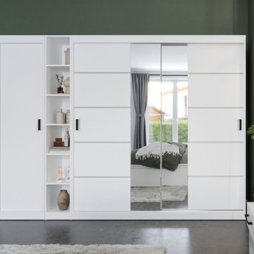 Dulap Nordis 256 usi alb/oglinda