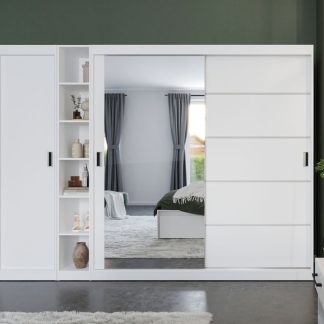 Dulap Nordis 256 usi oglinda/alb