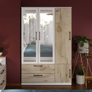 Dulap Relax Alb / Stejar k02 - C124/05 cu oglinda