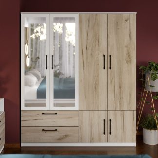 Dulap Relax Alb / Stejar k02 - C164/06 cu oglinda