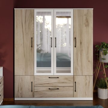 Dulap Relax Alb / Stejar k02 - C165/03 cu oglinda