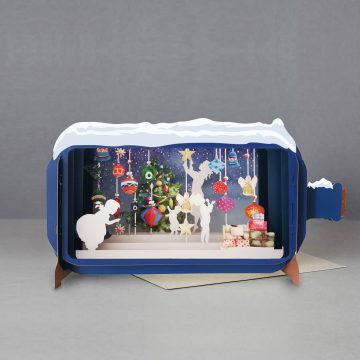 Felicitare Handmade 3D Craciun Fericit, pop up design
