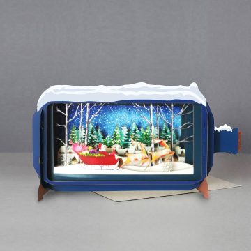 Felicitare Handmade 3D Magia Craciunului, pop up design