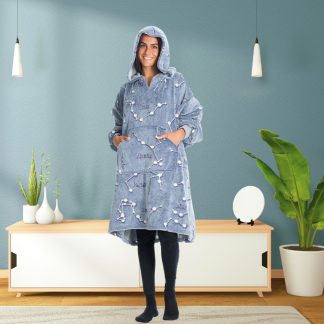 Hanorac patura cu gluga, Iluminat, Constelatii, 240g mp