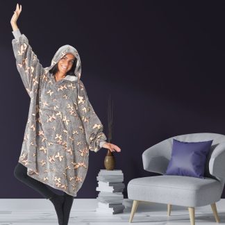 Hanorac patura cu gluga, Iluminat, Fluturasi, 240g mp