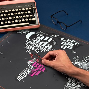 Harta razuibila Typogeography - Originala Luckies