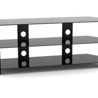 Masa TV LDK TP 1001L, Rafturi de sticla, Diagonala maxima 50inch, Greutate maxima 40 Kg (Negru)