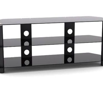 Masa TV LDK TP 1001L, Rafturi de sticla, Diagonala maxima 50inch, Greutate maxima 40 Kg (Negru)