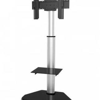 Stand TV Techly ICA-TR3SL, profesional, aluminiu, 37inch- 70inch, Reglabil, Rafturi incluse, 40 kg (Argintiu)