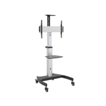 Stand TV profesional din aluminiu, 32 - 70 inch, reglabil pe roti, maxim 50kg , VESA maxim 600x400