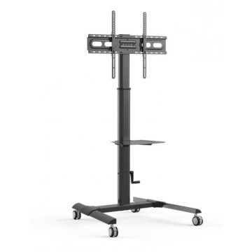 Stand Mobil Techly ICA-TR228, raft multimedia, inaltime reglabila, 32inch-70inch, 40 kg (Negru)