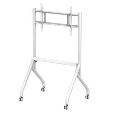 Stand TV, universal, reglabil inaltime, raft inclus, 55 - 86 inch, Techly ICA-TR53MW, Alb