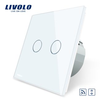 Intrerupator draperie wireless cu touch Livolo din sticla