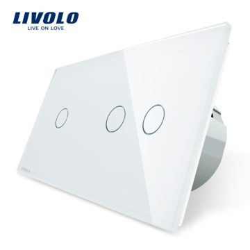 Intrerupator simplu + dublu cu touch Livolo din sticla