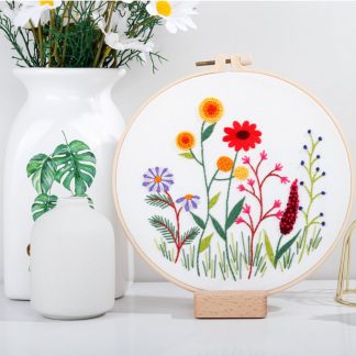 Kit Broderie DIY, cu flori de vara