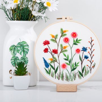 Kit Broderie DIY, cu flori, Incantare