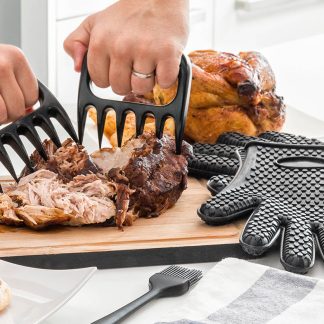 Kit gheare de urs pentru carnuri, cu pensula si manusi