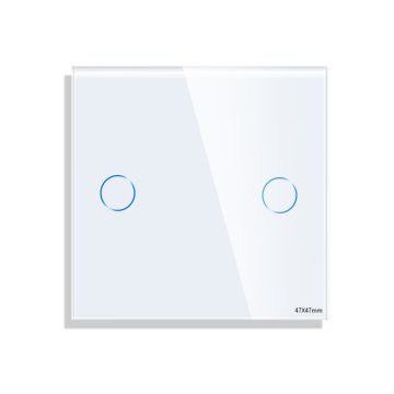 Panou Intrerupator Dublu cu Touch Mini din Sticla LUXION