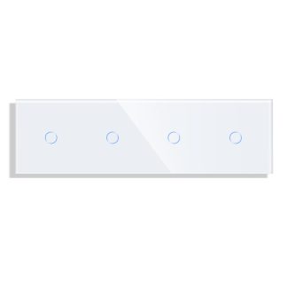 Panou 4 Intrerupatoare Simple cu Touch din Sticla LUXION