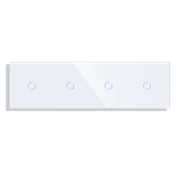 Panou 4 Intrerupatoare Simple cu Touch din Sticla LUXION