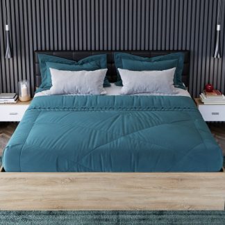 Pat Dormitor Tapitat Wenge Sonoma 180x200