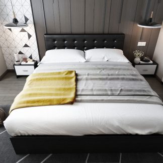 Pat matrimonial Mario tapitat wenge 160x200