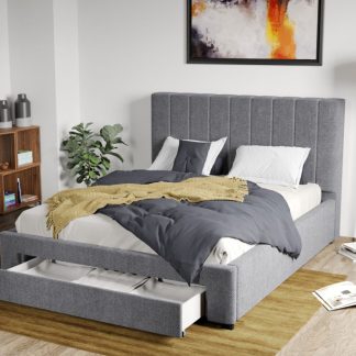 Pat Tapitat Adam cu somiera si sertar Gri - Eden 18