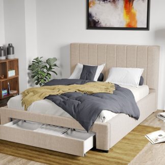 Pat Tapitat Adam cu somiera si sertar Bej - Falcone 102