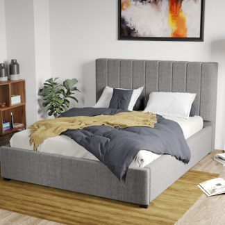 Pat Tapitat Adam cu somiera fixa Gri - Falcone 21 140x200