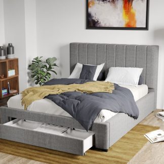 Pat Tapitat Adam cu somiera si sertar Gri - Falcone 21