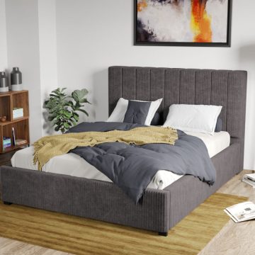 Pat Tapitat Adam cu somiera fixa Gri - Poso 22 160x200