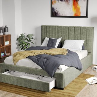 Pat Tapitat Adam cu somiera si sertar Vernil - Poso 47