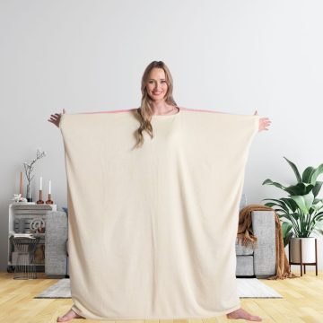 Patura cu maneci Rose Double Sided, Oversized, 240g mp