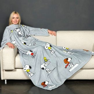 Patura cu maneci si buzunar, Funny Snoopy, 240g mp
