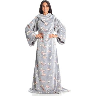 Patura cu maneci si buzunar, Iluminata, Fluturasi, 240g mp