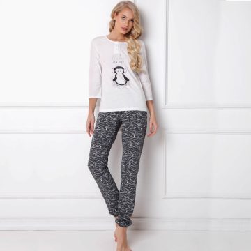 Pijamale dama Peggy Arctic 2 piese, pantaloni lungi
