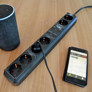 Prelungitor smart, 5 prize, control vocal Alexa sau Google, WIFI, timer