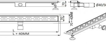 Rigola Grila din inox Everpro 900x70 VEN-S907A ( stoc bucegi )